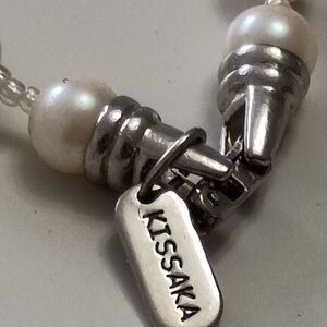 Kissaka Faux Pearl Necklace Signed Spring Easter Prom Mother's Day